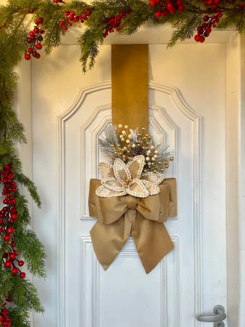 Escapulário De Natal Veludo Dourado, foto 4