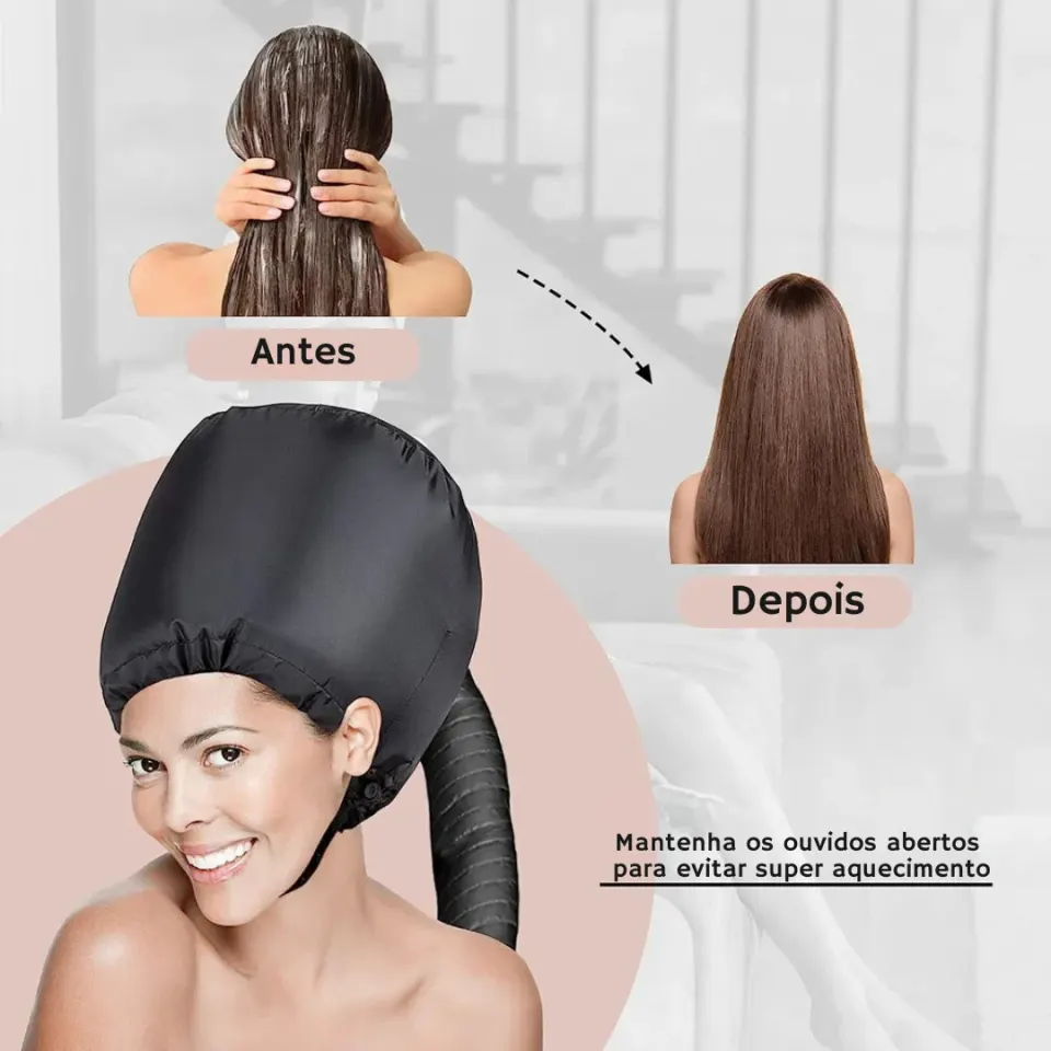[Leve 2 Pague 1] Touca Mágica Difusora de Cetim - Seu Cabelo Seco em Segundos Com Proteção Total + BRINDE: 2 Máscara Capilar Nutritiva, foto 2