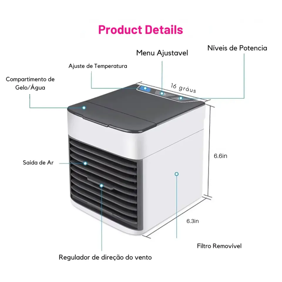 [ Leve 2 Pague 1 ] Ar-Condicionado Portátil FrostAir - Refrigeração Eficiente + Brinde Exclusivo., foto 2
