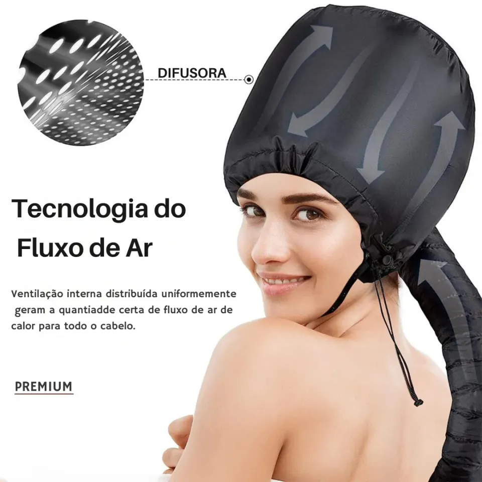 [Leve 2 Pague 1] Touca Mágica Difusora de Cetim - Seu Cabelo Seco em Segundos Com Proteção Total + BRINDE: 2 Máscara Capilar Nutritiva, foto 4