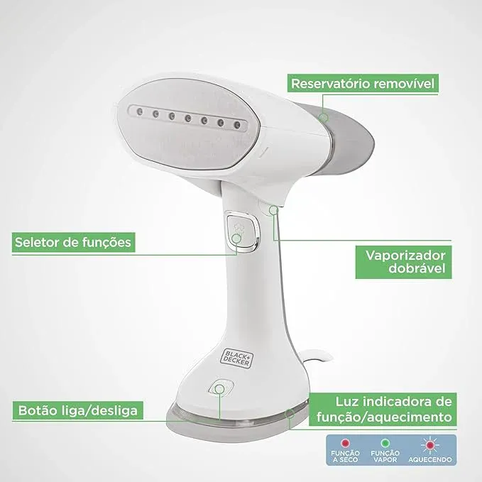 Vaporizador de Roupas BLACK+DECKER 3 em 1: Compacto, Portátil e Bivolt | BDV3000, foto 3