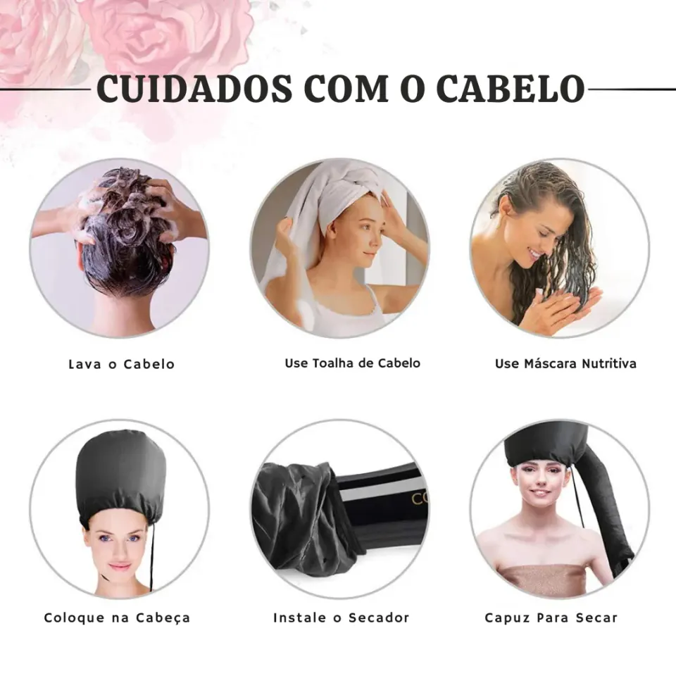 [Leve 2 Pague 1] Touca Mágica Difusora de Cetim - Seu Cabelo Seco em Segundos Com Proteção Total + BRINDE: 2 Máscara Capilar Nutritiva, foto 3