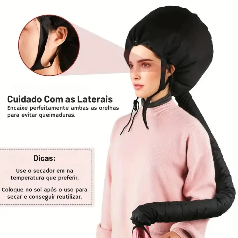 [Leve 2 Pague 1] Touca Mágica Difusora de Cetim - Seu Cabelo Seco em Segundos Com Proteção Total + BRINDE: 2 Máscara Capilar Nutritiva, foto 5