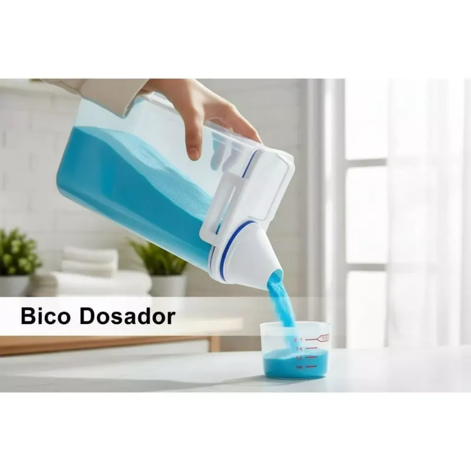 Dispenser Organizador de Lavanderia 2,5L com Copo Medidor | Pote Hermético, foto 5