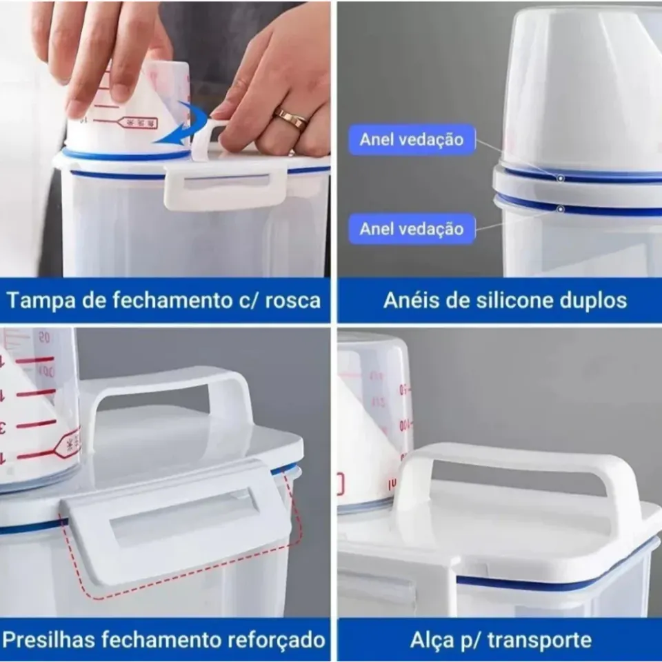 Dispenser Organizador de Lavanderia 2,5L com Copo Medidor | Pote Hermético, foto 8