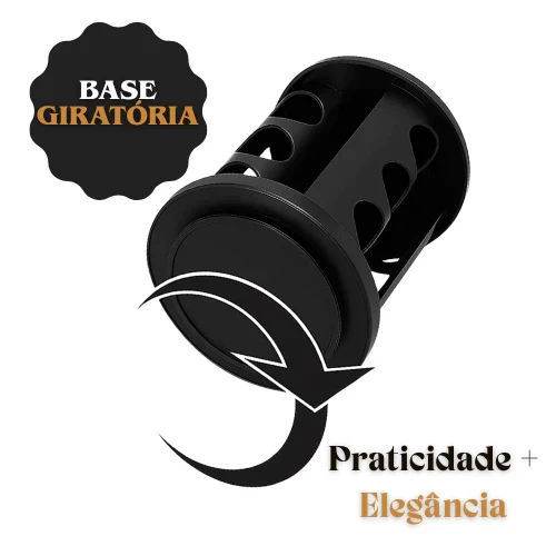 Porta Temperos Giratório 360º com Potes de Vidro e Tampa Dosadora | Organizador de Condimentos Premium, foto 4