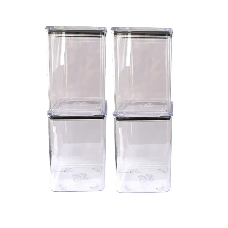 Kit Potes Herméticos Acrílico Cristal 200ml Empilháveis | Organizador de Alimentos com Vedação Premium, foto 4