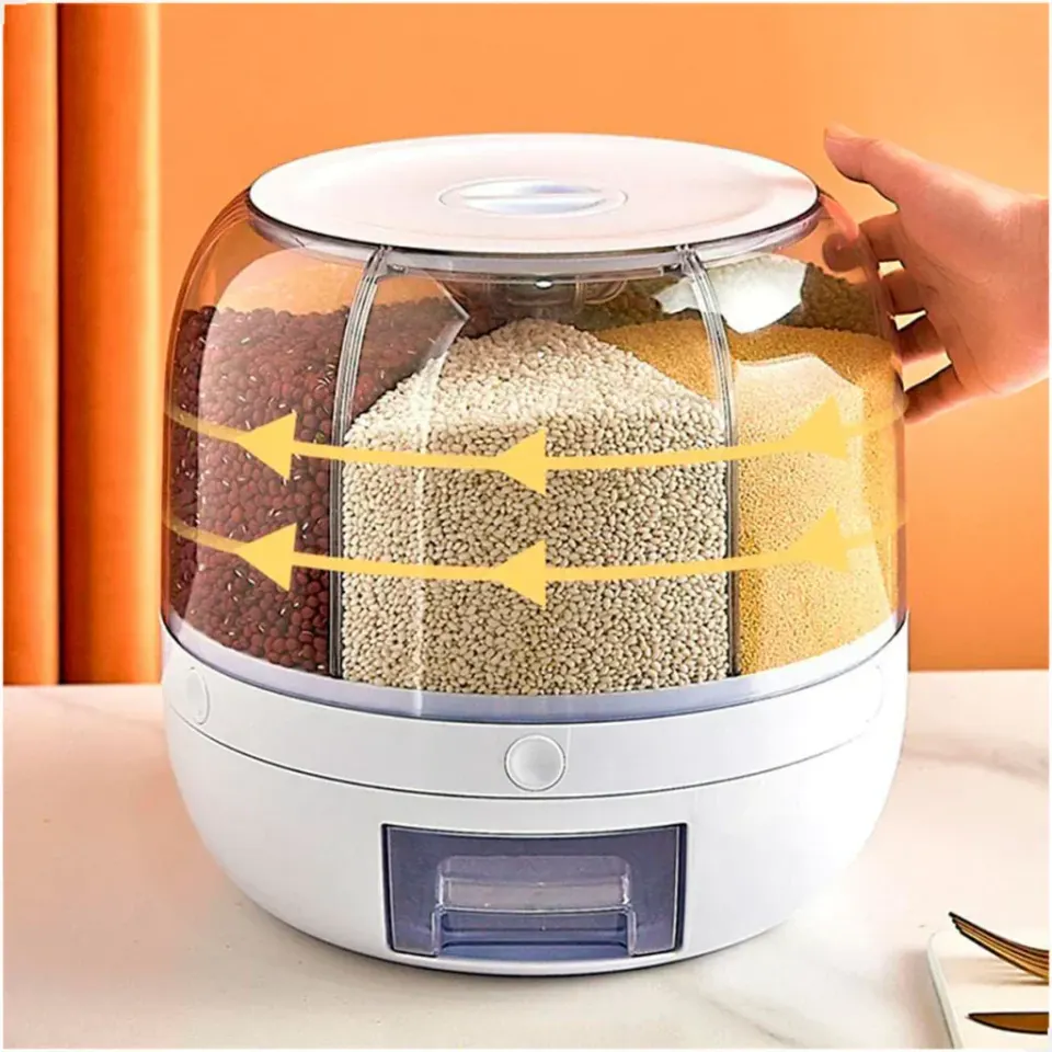 Dispenser de Cereais Giratório 6 Divisórias | Porta Grãos Organizador de Cozinha, foto 7