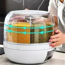 Dispenser de Cereais Giratório 6 Divisórias | Porta Grãos Organizador de Cozinha, foto 8