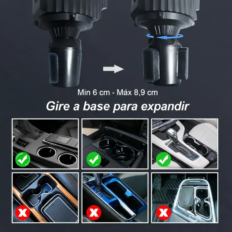 Expansor de porta-copos 3 em 1 para carro, foto 2