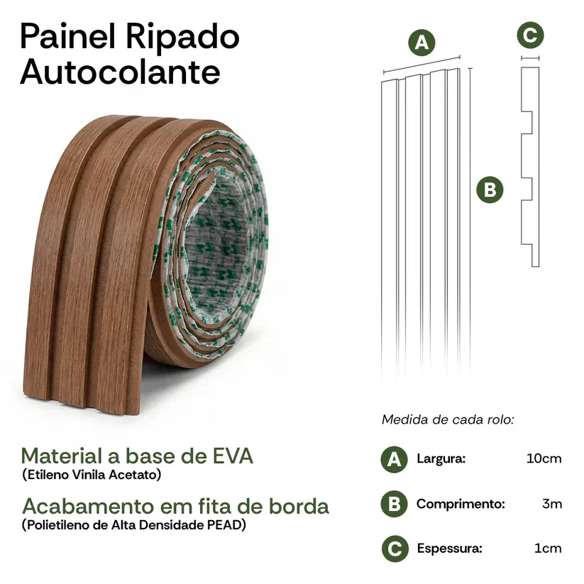 Kit Rolos de Paineis Ripados Autocolantes CasaMax®, foto 4