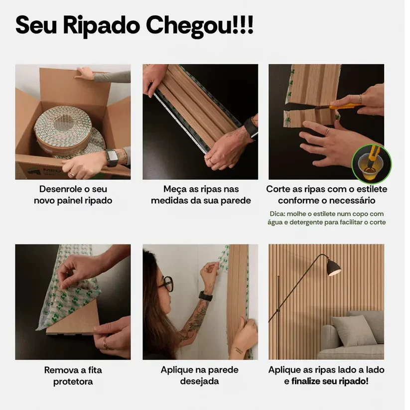 Kit Rolos de Paineis Ripados Autocolantes CasaMax®, foto 2