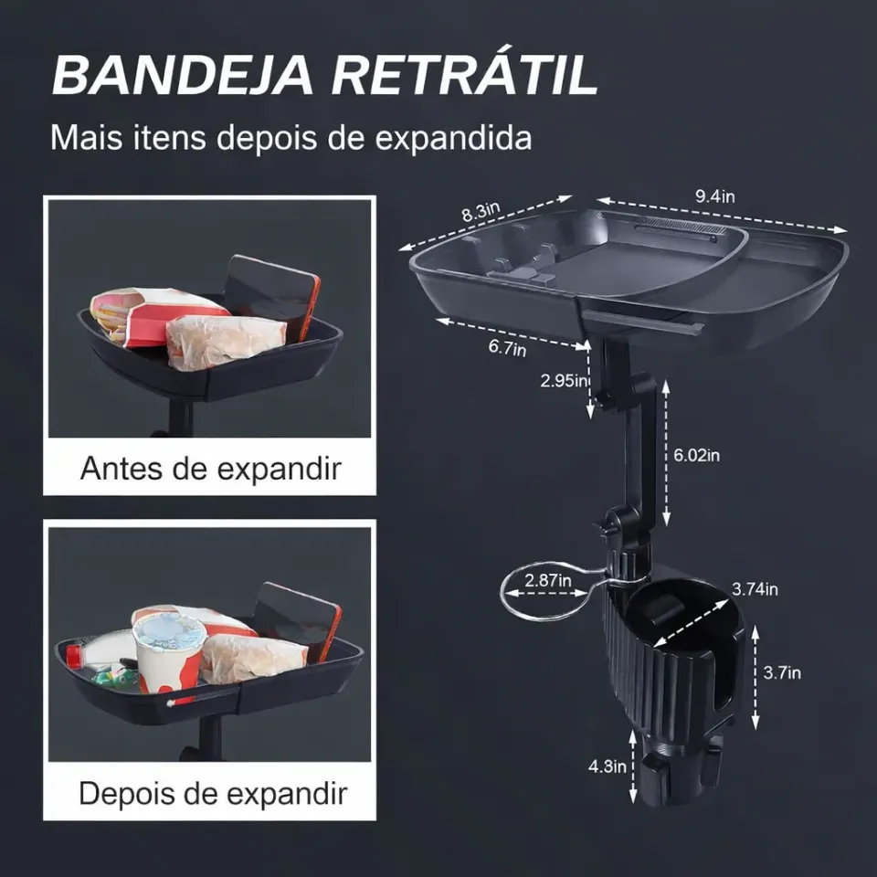 Expansor de porta-copos 3 em 1 para carro, foto 3