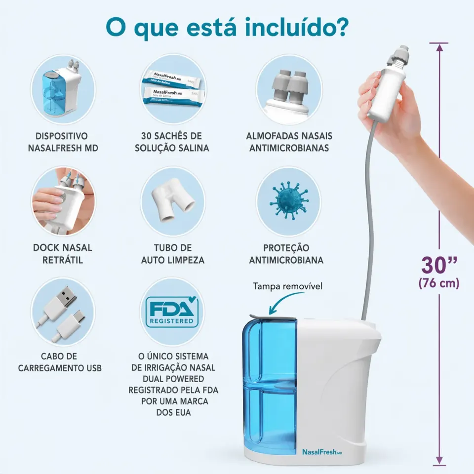 Sistema De Irrigação Nasal Nasalfresh Md Com 30 Pacotes De S, foto 3
