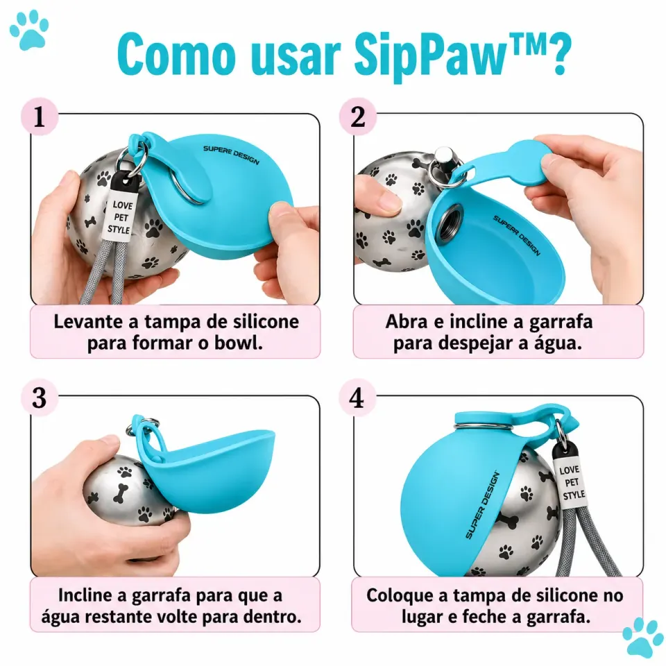 Kit Passeio Inteligente Pet CleanWalk™ | Coletor Higiênico + Garrafa Portátil com Tigela, foto 6