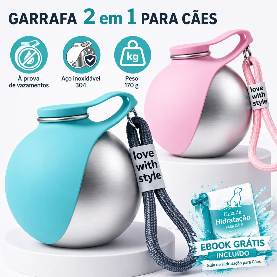 Kit Passeio Inteligente Pet CleanWalk™ | Coletor Higiênico + Garrafa Portátil com Tigela, foto 2