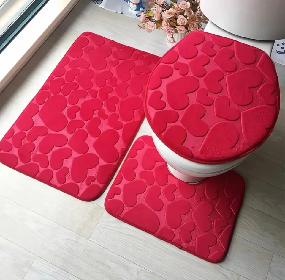 Kit Tapete de Banheiro 3 Peças Memory Foam: Textura 3D | Várias Cores, foto 3
