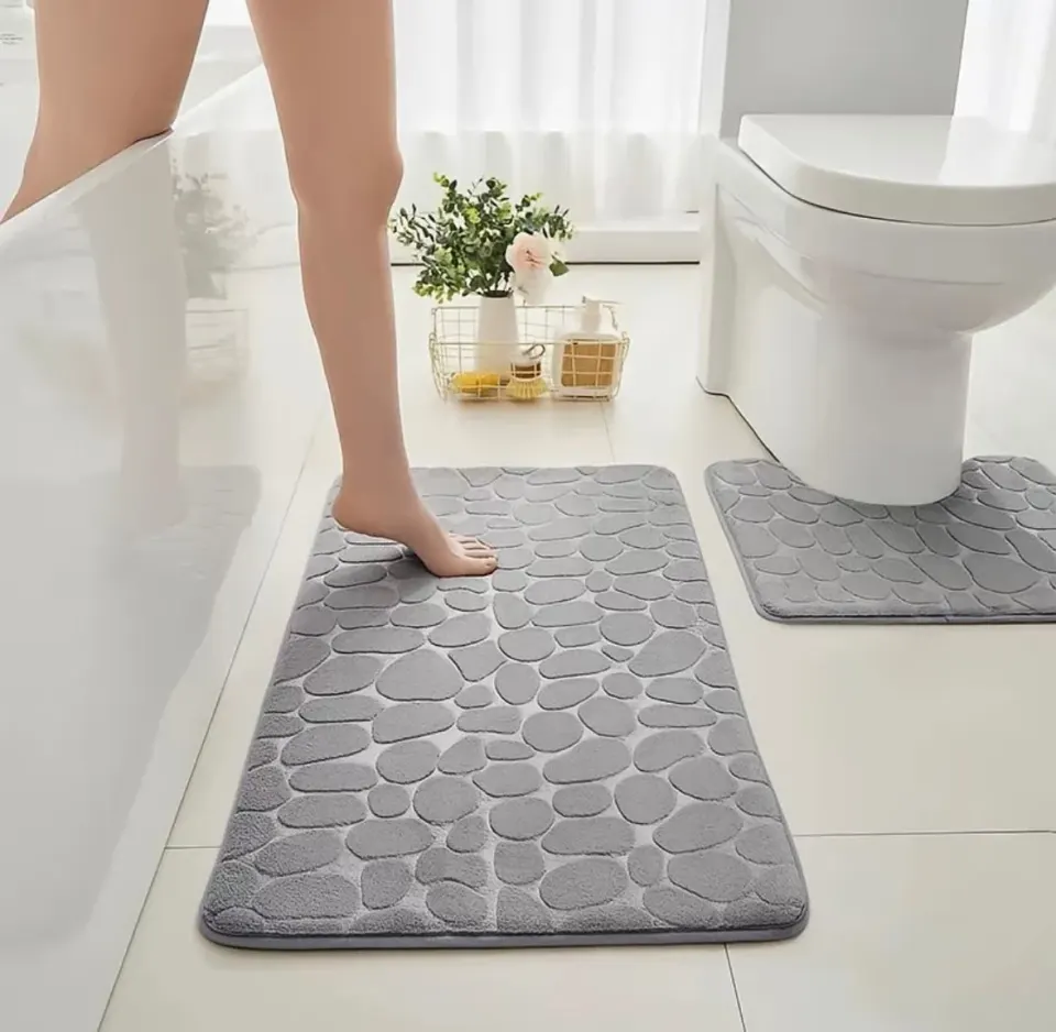Kit Tapete de Banheiro 3 Peças Memory Foam: Textura 3D | Várias Cores, foto 4