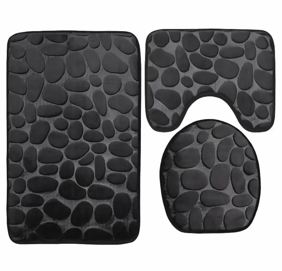 Kit Tapete de Banheiro 3 Peças Memory Foam: Textura 3D | Várias Cores, foto 2