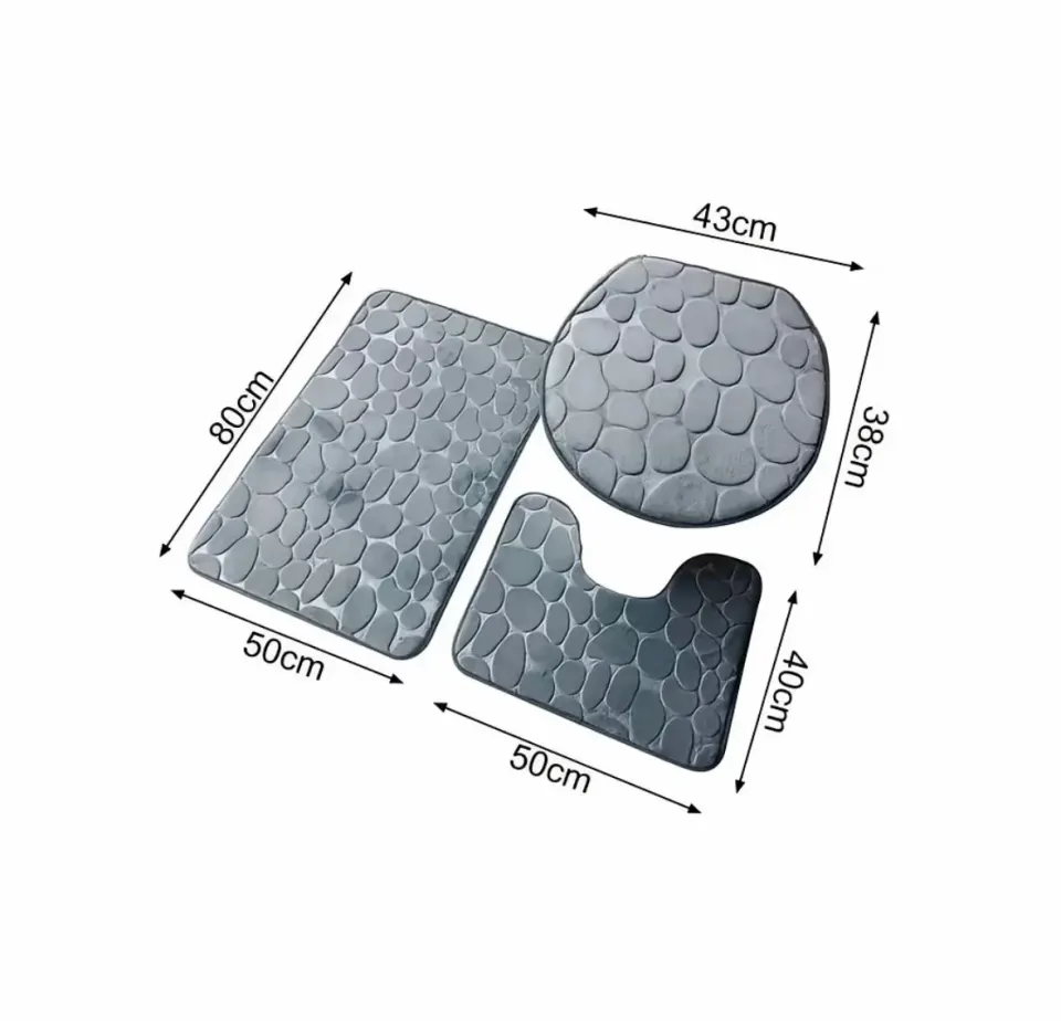 Kit Tapete de Banheiro 3 Peças Memory Foam: Textura 3D | Várias Cores, foto 7