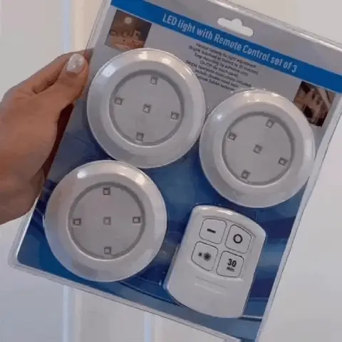Kit 3 Lâmpadas Led Sem Fio com Controle Remoto + Brindes Exclusivos