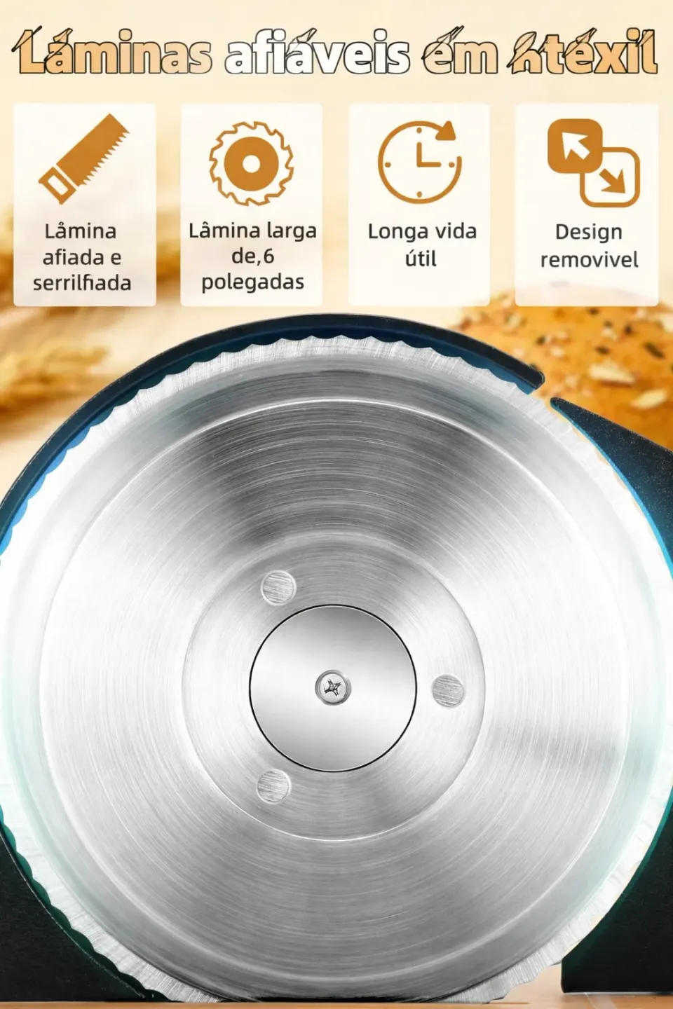Fatiador de pão manual Brvclon, foto 2