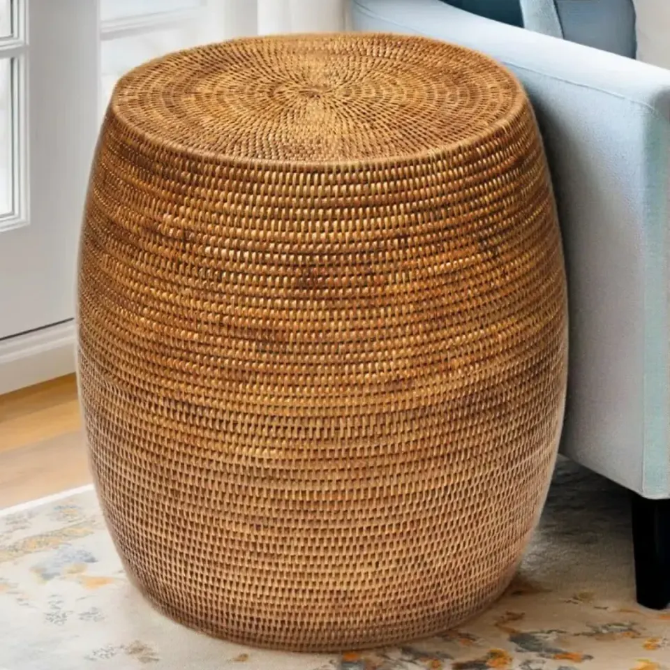 PRÉ-VENDA: Mesa Lateral Redonda em Rattan Bahali 45x37cm, foto 2
