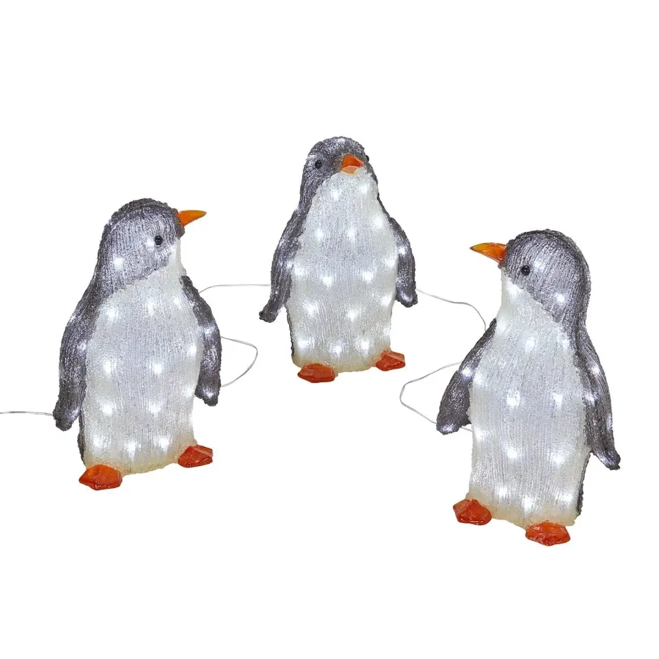Trio de pinguim acrílico para exterior, foto 3