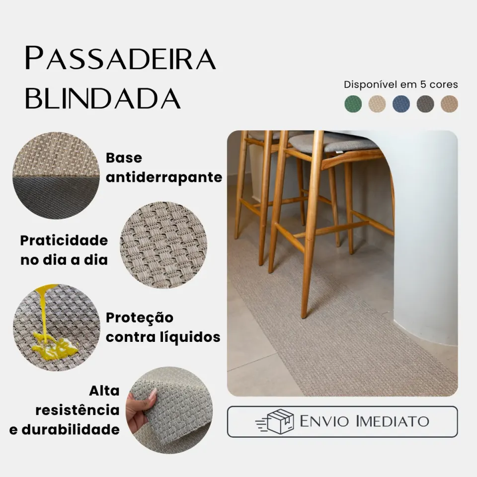 PASSADEIRA BLINDADA TRAMA MODELO CINZA, foto 5