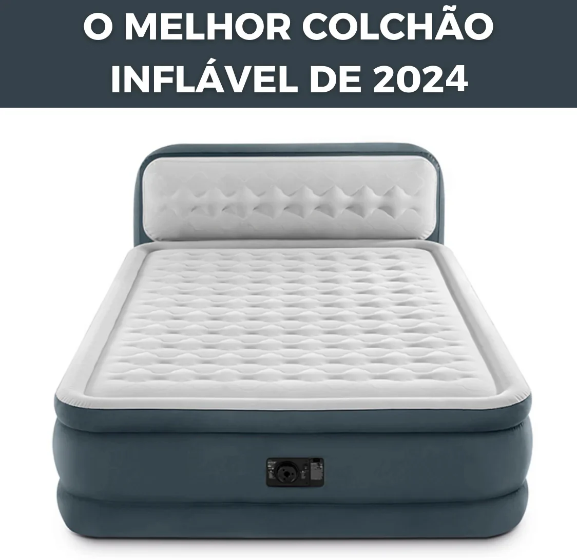 Colchão de Casal Inflável + Bomba de AR e Encosto