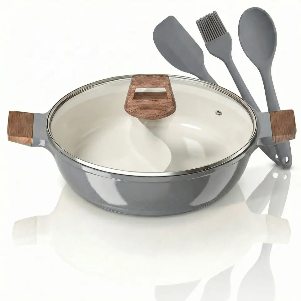 Panela Dupla Divisória Antiaderente + Kit Utensílios em Silicone, foto 12