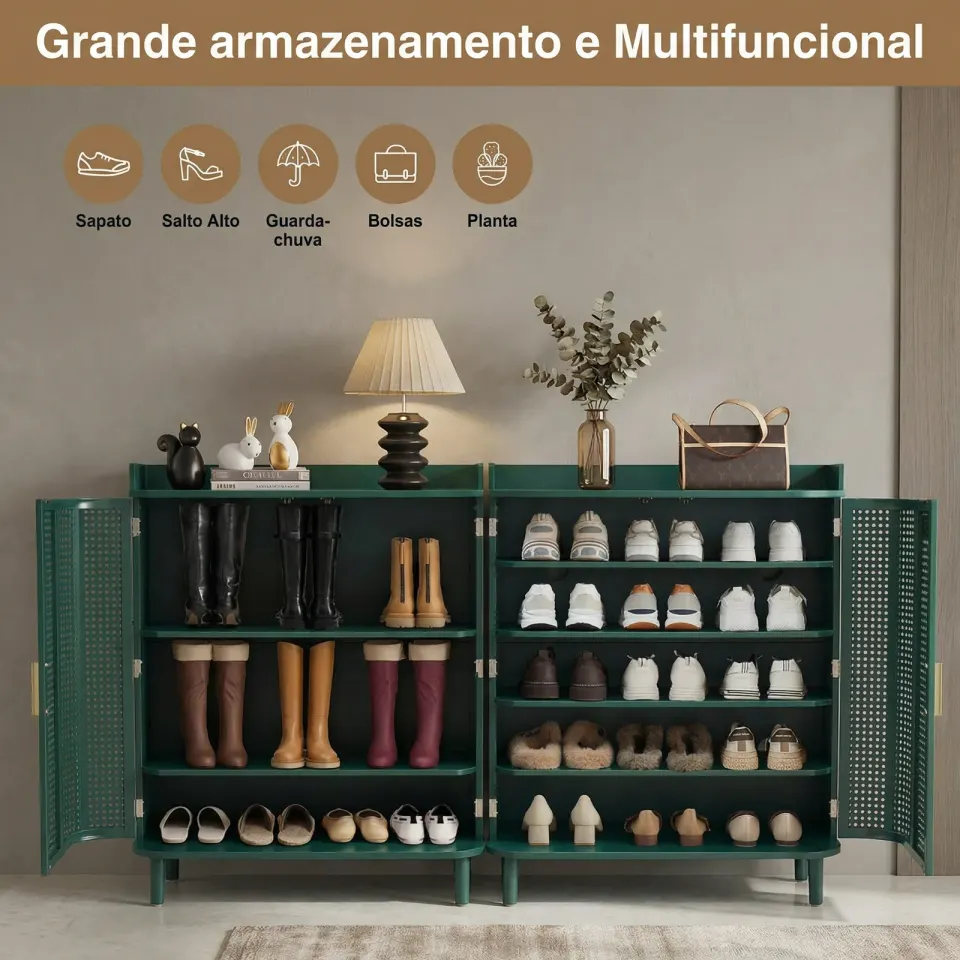 Sapateira Compacta Rattan Respirável, foto 2