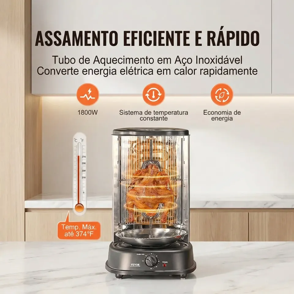 Grill Vertical Elétrico Giratório, foto 4