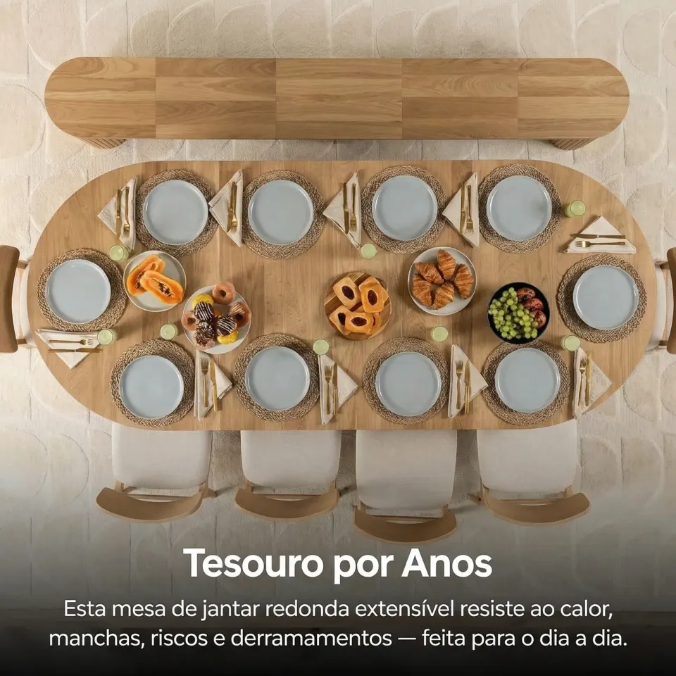 Mesa Expansível Oval Adapt em MDF, foto 6