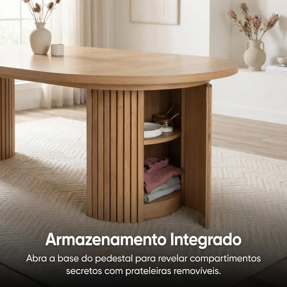 Mesa Expansível Oval Adapt em MDF, foto 2
