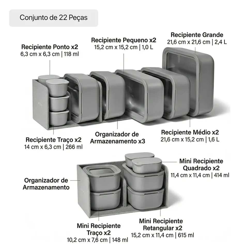 Conjunto de Potes de Armazenamento Air Release, foto 2