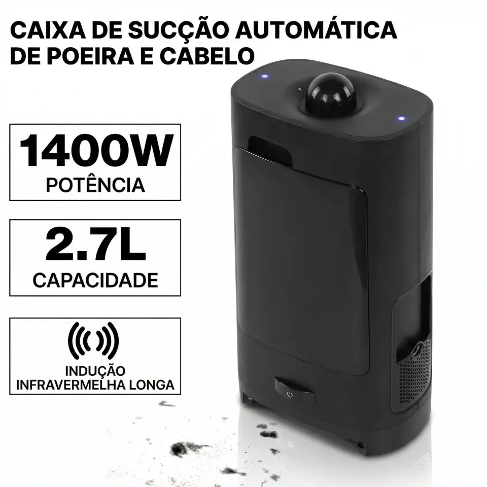 Lixeira Aspiradora Automática - Bivolt, 1400W, 2.7L, foto 4