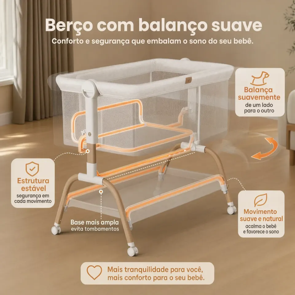 Berço Moisés 3 em 1 com Balanço, foto 6