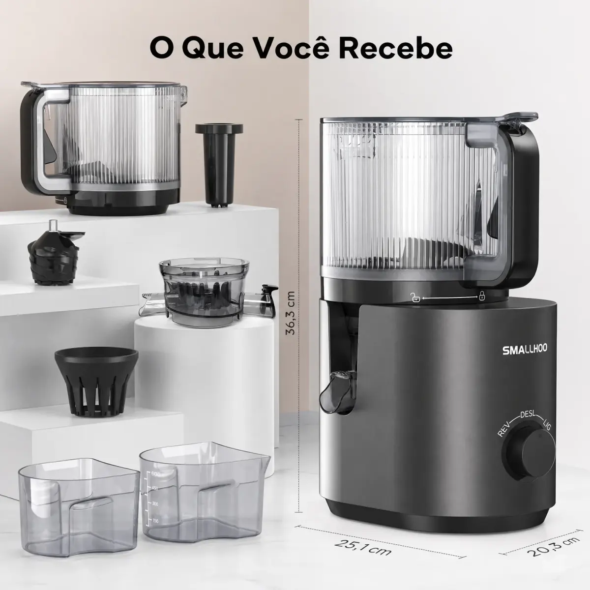 Adicionando frutas inteiras no extrator sem precisar cortar