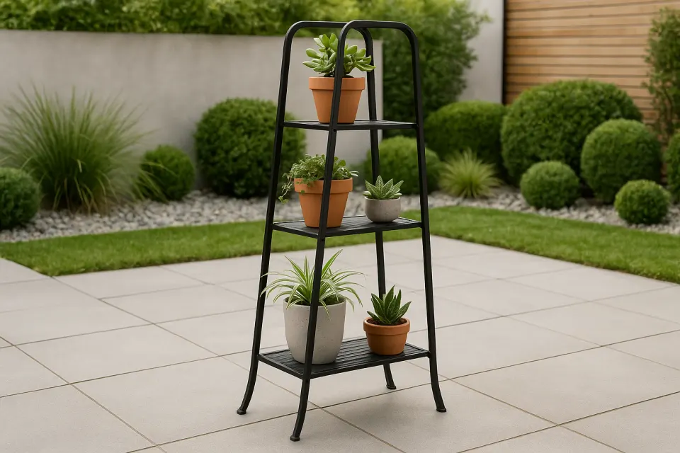 Suporte Vertical para Plantas 4 Andares Metal Preto 120cm, foto 3