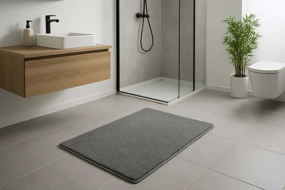 Tapete Banheiro Antiderrapante Cinza - 60x40cm Segurança, foto 2