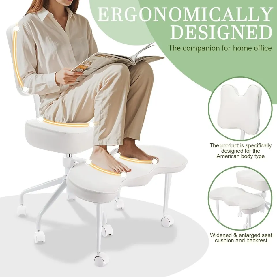 Cadeira ergonômica com pernas cruzadas para escritório em casa, foto 6