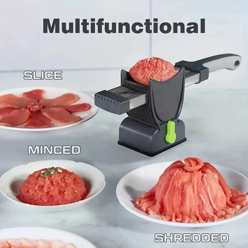 Conjunto de fatiador de carne manual e afiador de facas: Aço inoxidável, foto 3