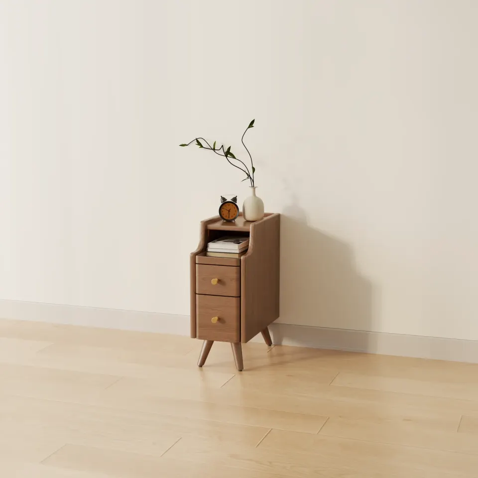 Mesa de cabeceira clássica minimalista em madeira maciça, foto 6