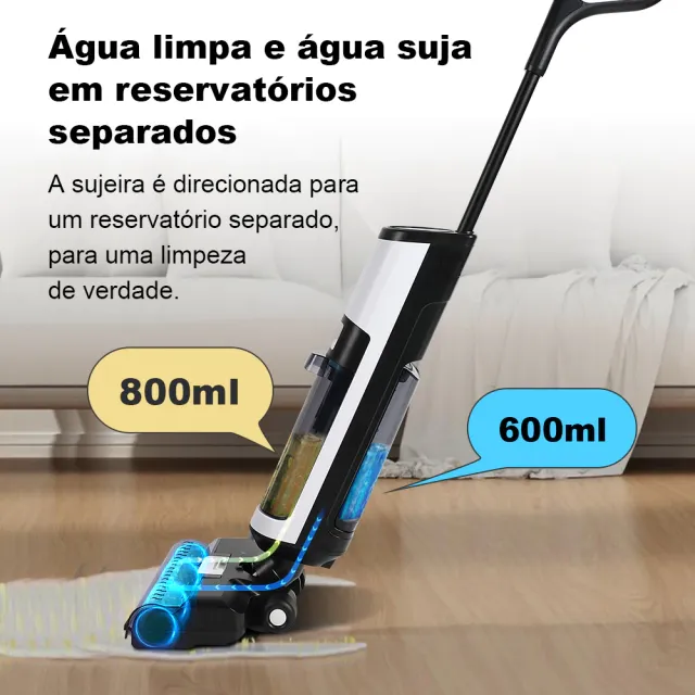Aspirador Vertical de Pó I7 Pro - Aspira e Passa Pano Autolimpante, Sem Fio, foto 12