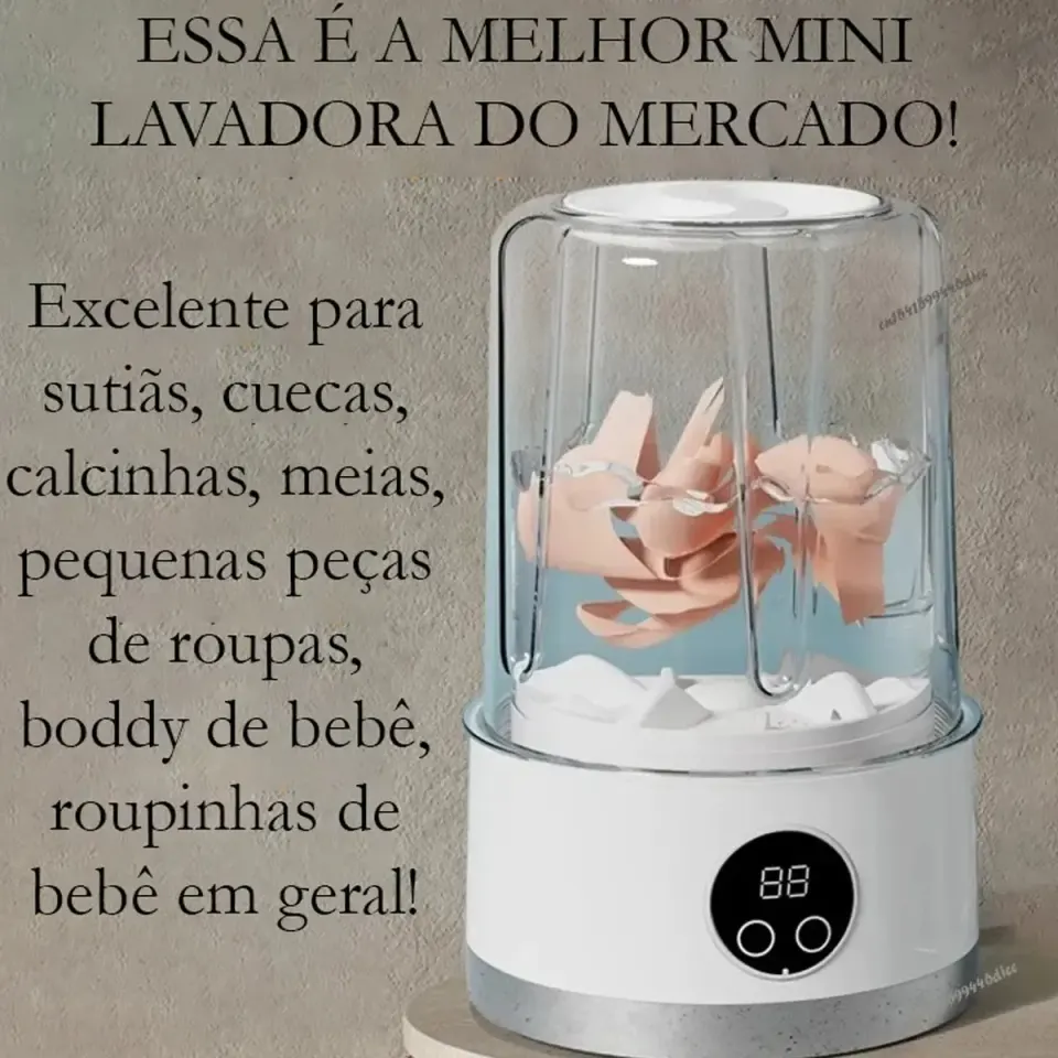 Mini Lava Roupas com Carregamento Usb Portátil aprova de água, foto 3