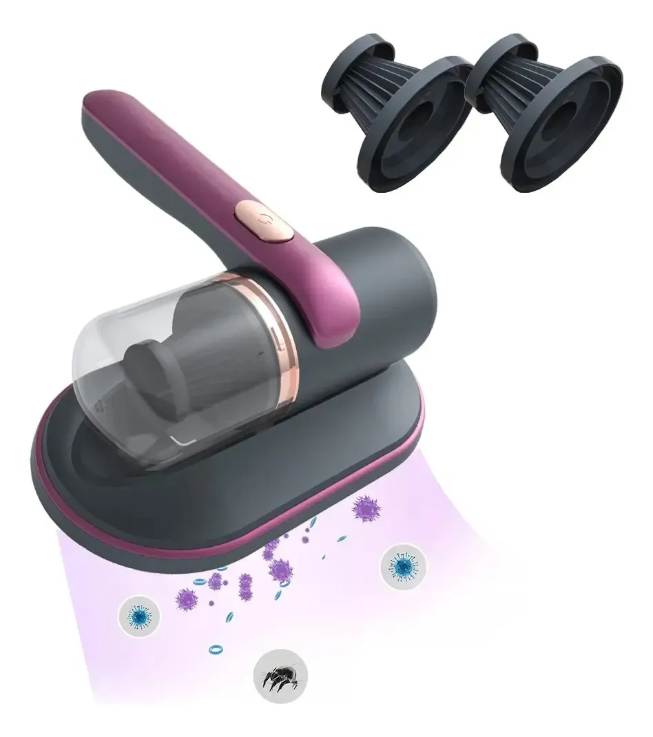 Aspirador Anti Ácaro Portátil Sem Fio Com Luz Uv Filtragem Cor Cinza/roxo, foto 7