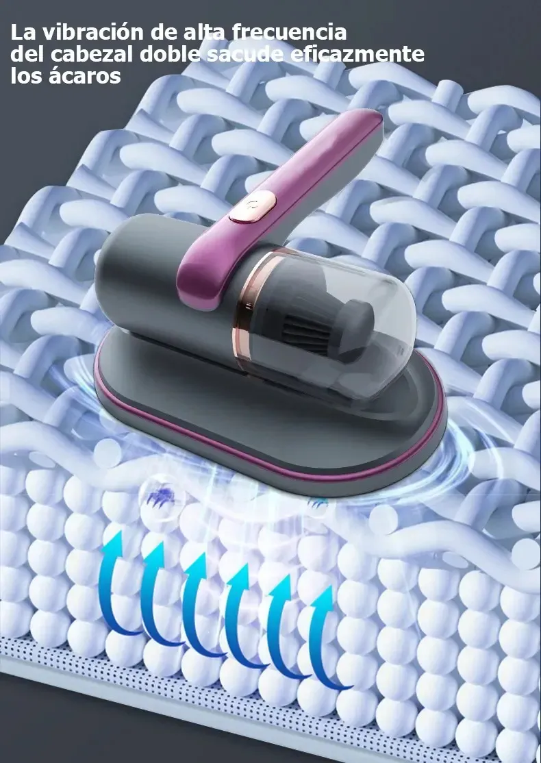 Aspirador Anti Ácaro Portátil Sem Fio Com Luz Uv Filtragem Cor Cinza/roxo, foto 4