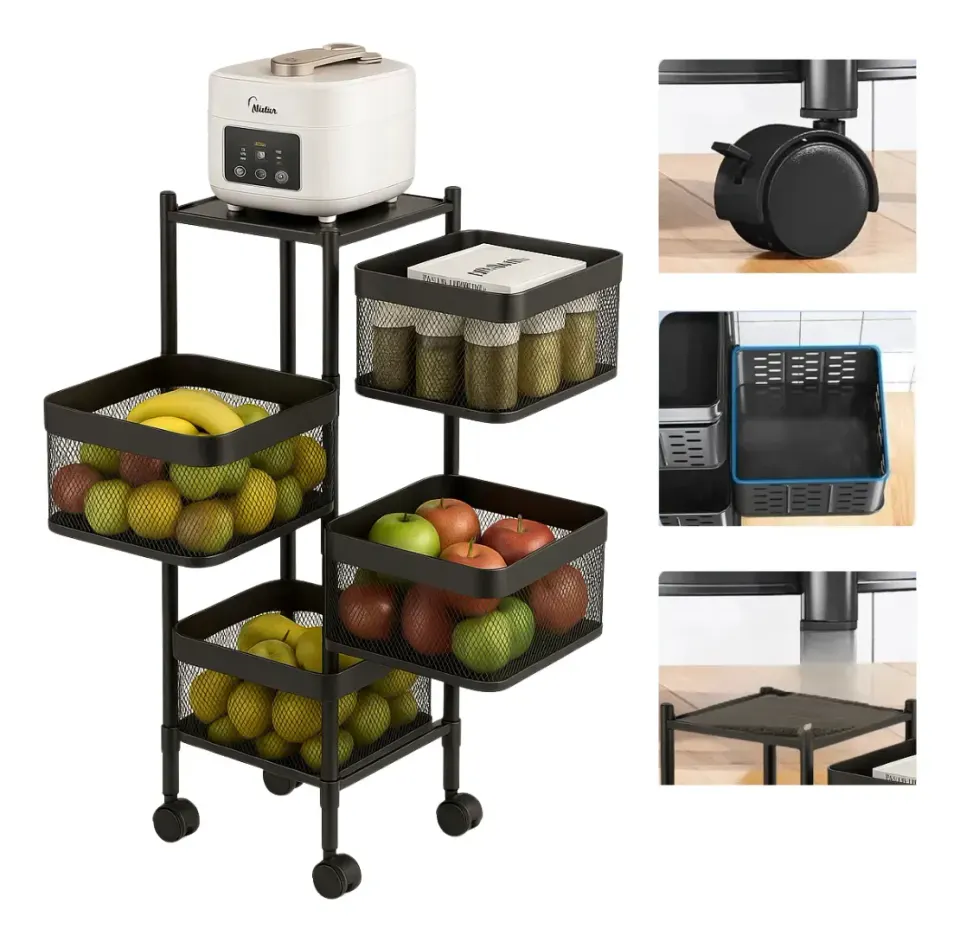 Fruteira Organizadora Articulada 4 Andares Quadrada, foto 6