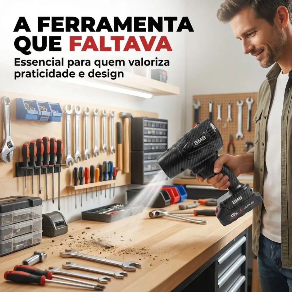 Soprador Turbo AirForce 48V™ | Portátil, Recarregável e com 2 Baterias para Limpeza Pesada, foto 3